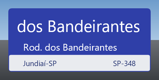 Street sign — São Paulo, on a rodovia (forced look)